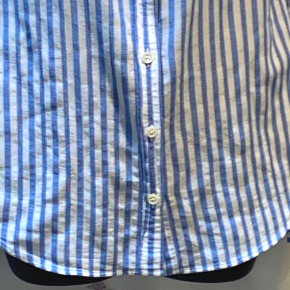 J. CREW BLUE/WHITE BOY SHIRT LONG SLEEVES BUTTON-DOWN POCKET SZ 2 - Picture 4 of 15